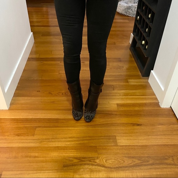 Jimmy Choo Black/Gray Ponyhair Leopard Boots - Picture 6 of 7